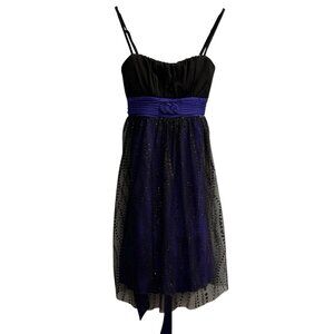 Vintage Y2K Liz Byer Dress 8 Black Layered Mesh Babydoll‎ Fairy Whimsigoth Prom